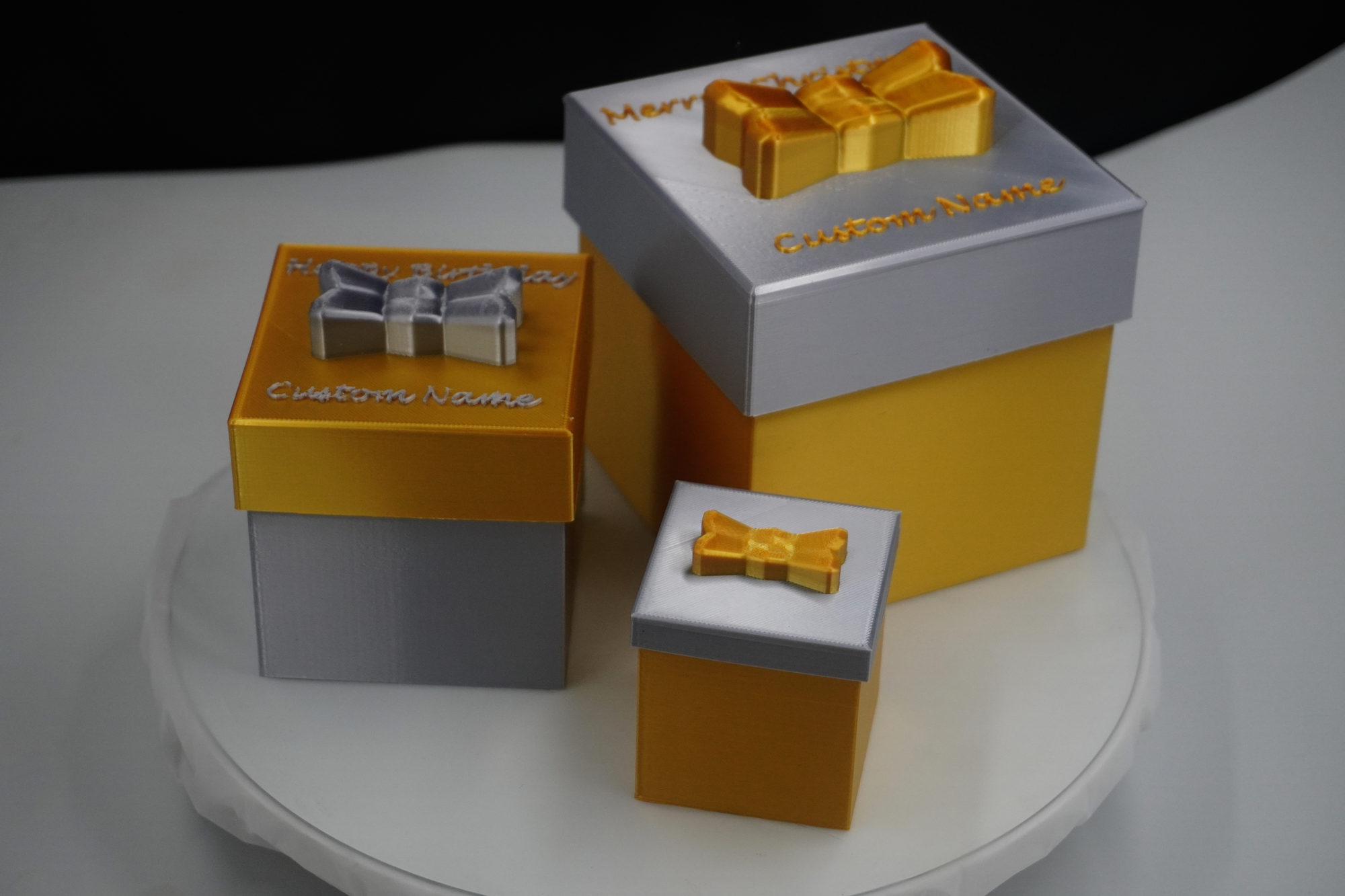 Premium custom 3D printed gift box with engraving